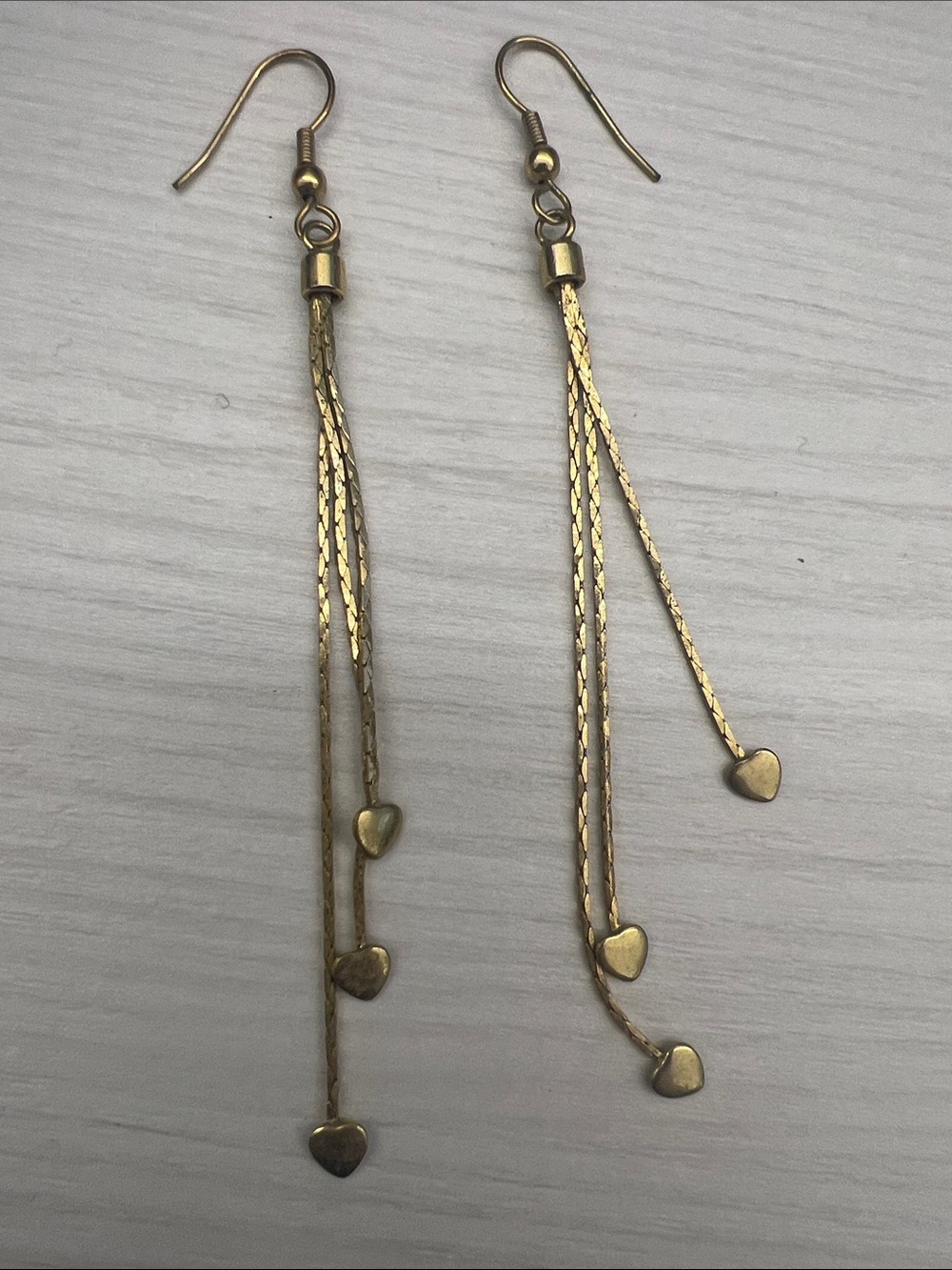 Delicate Gold Heart Drop Earrings for Women